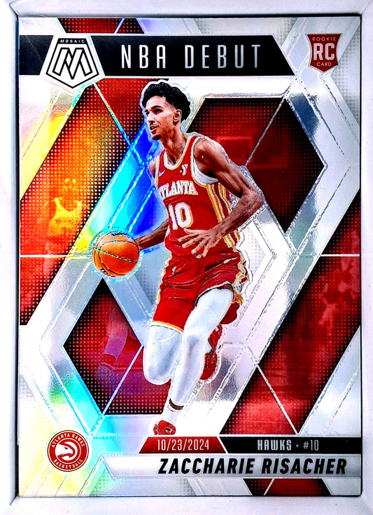 2024-25 Panini Mosaic Zaccharie Risacher #269 NBA Debut Silver Prizm (RC)Red