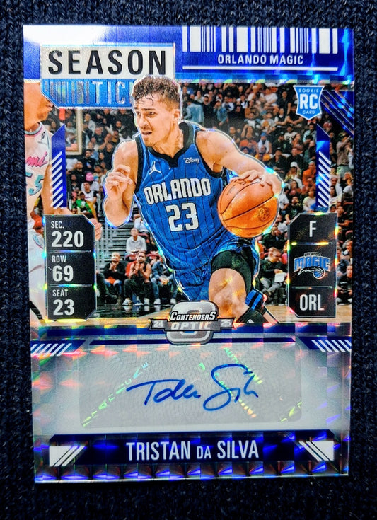 2024-25 Panini Contenders Optic Tristan da Silva Mosaic Season Ticket Auto/49 RC