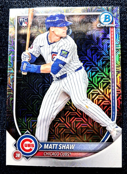2025 Bowman Chrome Baseball Matt Shaw (RC) Mojo Refractor #46 Chicago Cubs