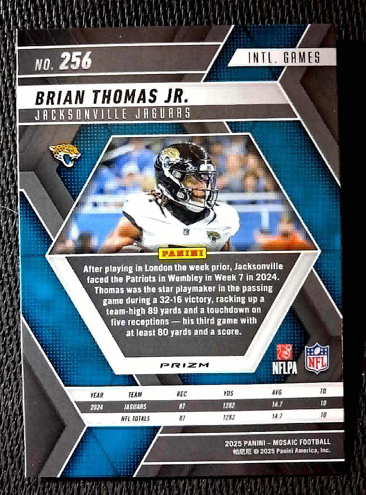 2025 Panini Mosaic #256 Brian Thomas Jr. Mosaic Reactive Purple Base– Intl Games