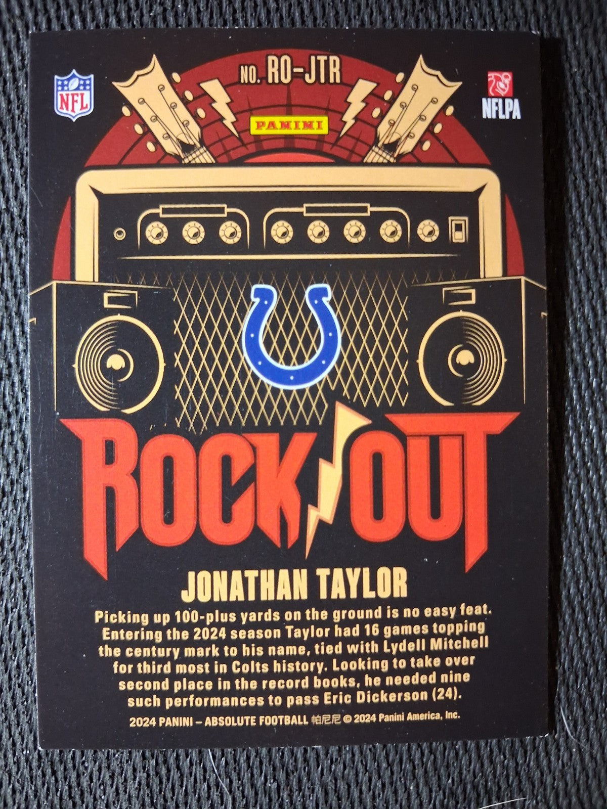 2024 Panini Absolute RO-JTR Jonathan Taylor Rock Out Insert