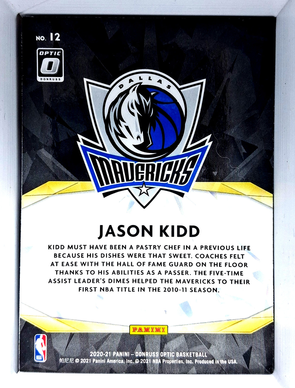 2020-21 Panini Donruss Optic Basketball Jason Kidd 'Winner Stays' InsertCard #12